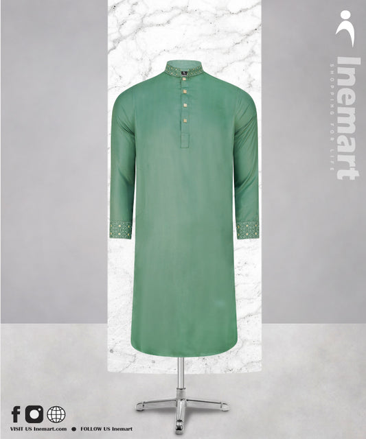 Classic Comfort: Men's Premium Punjabi (Green)
